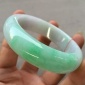 玉器工艺品翡翠玉镯子天然缅甸翡翠玉a货阳绿飘花玉手镯送证书